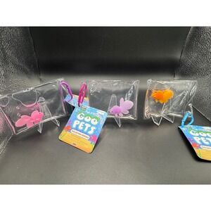Crazy Fun Goo Pets Goldfish Series 1 Fidget Clip On Set of 3 Pink Purple Orange